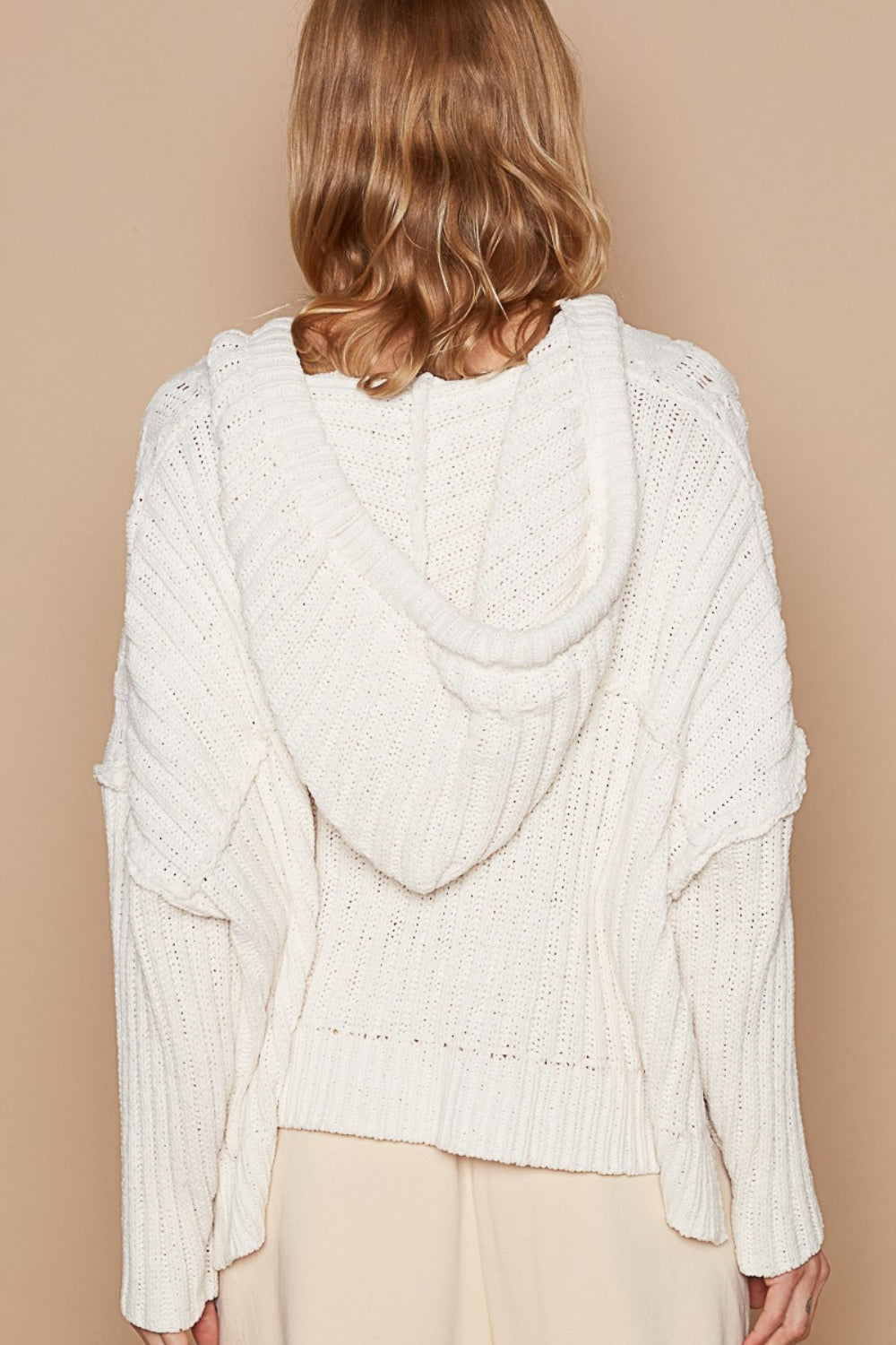 Hooded Cable Knit Sweater