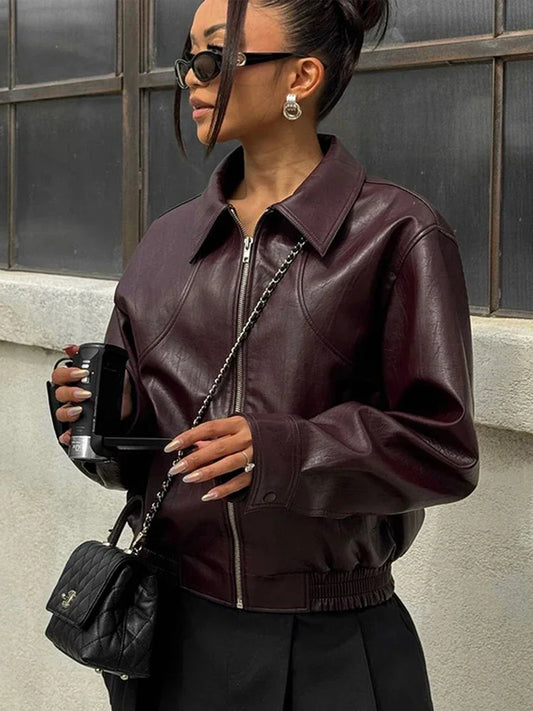 Retro Zipper Leather Jacket