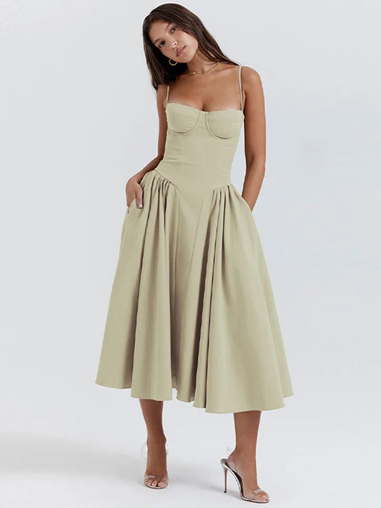 Pleated Hem Maxi Dress