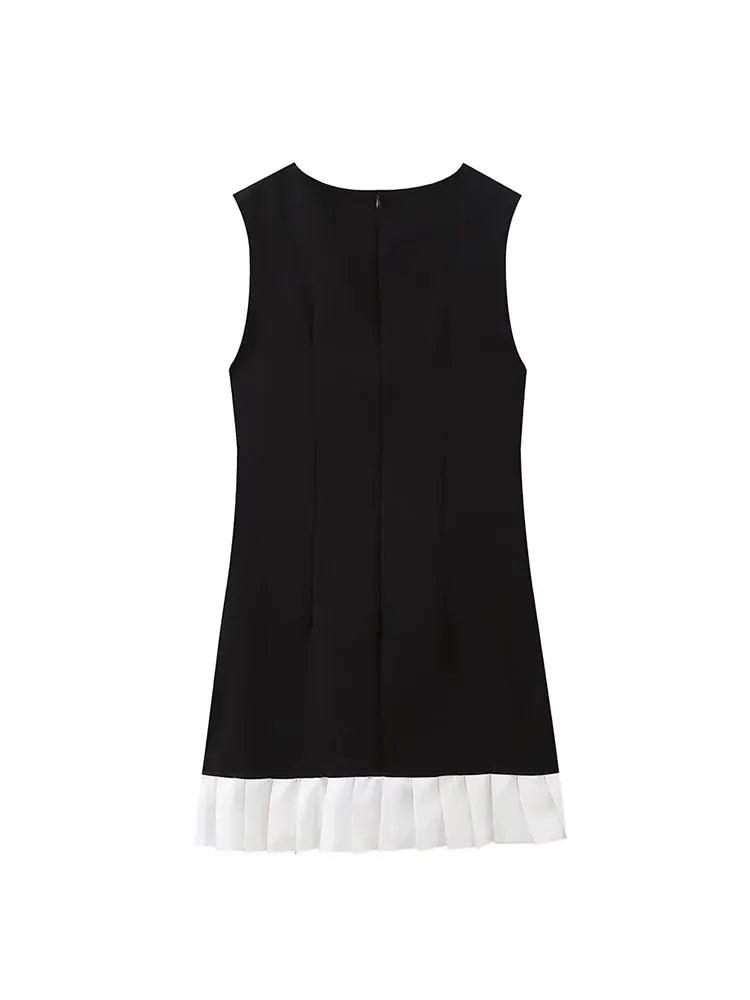 Pleated Office Mini Dress