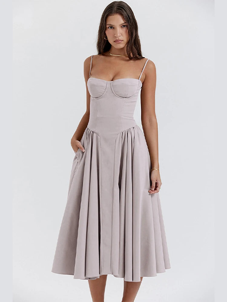 Pleated Hem Maxi Dress