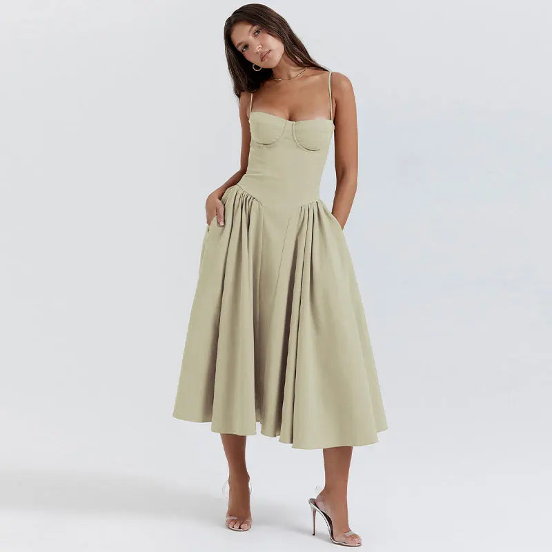 Pleated Hem Maxi Dress