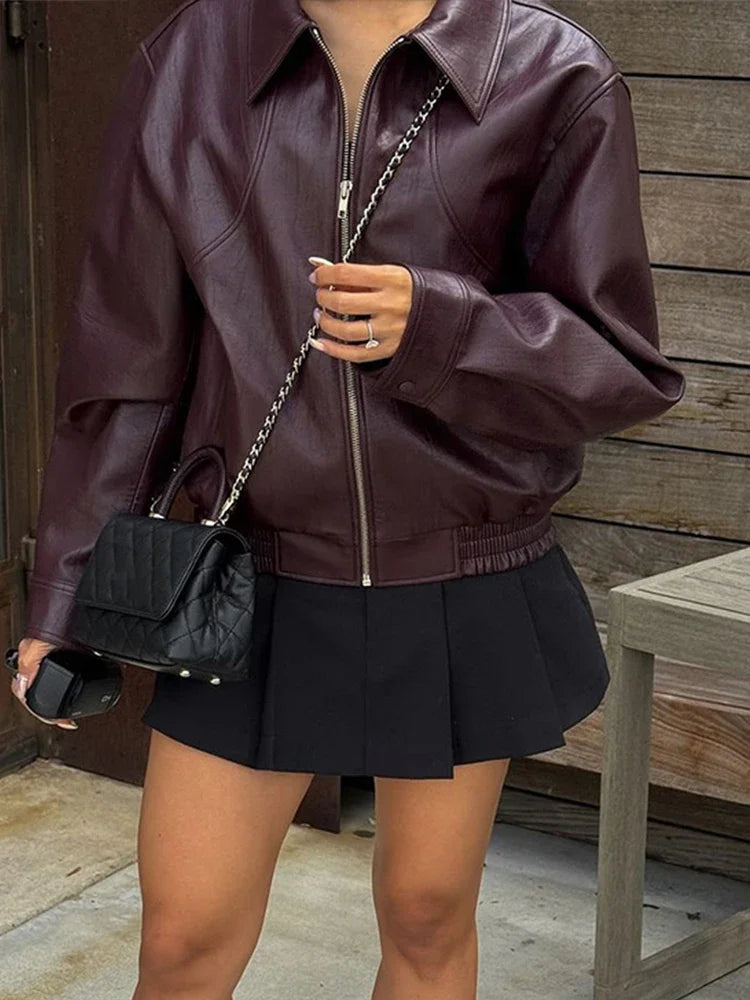 Retro Zipper Leather Jacket