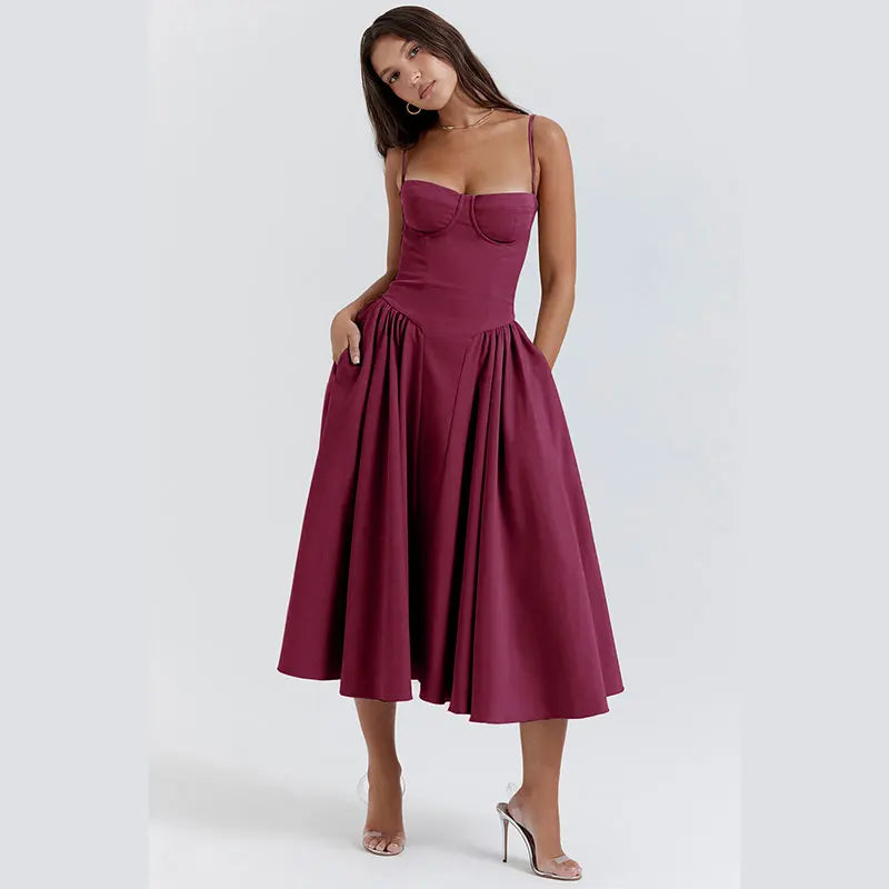 Pleated Hem Maxi Dress