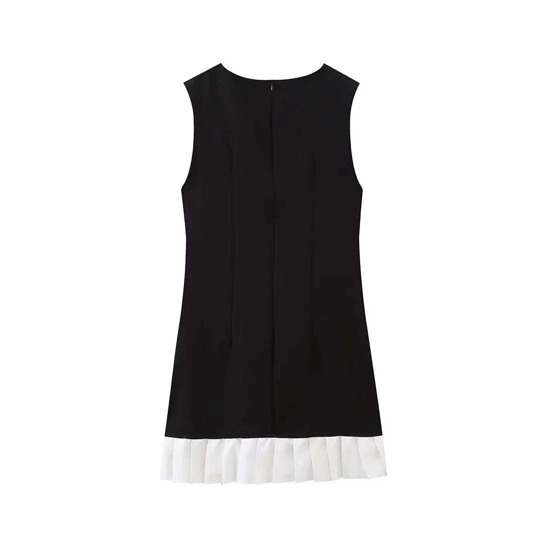 Pleated Office Mini Dress