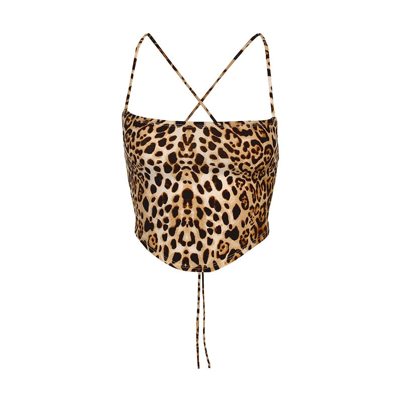 Leopard Backless Top